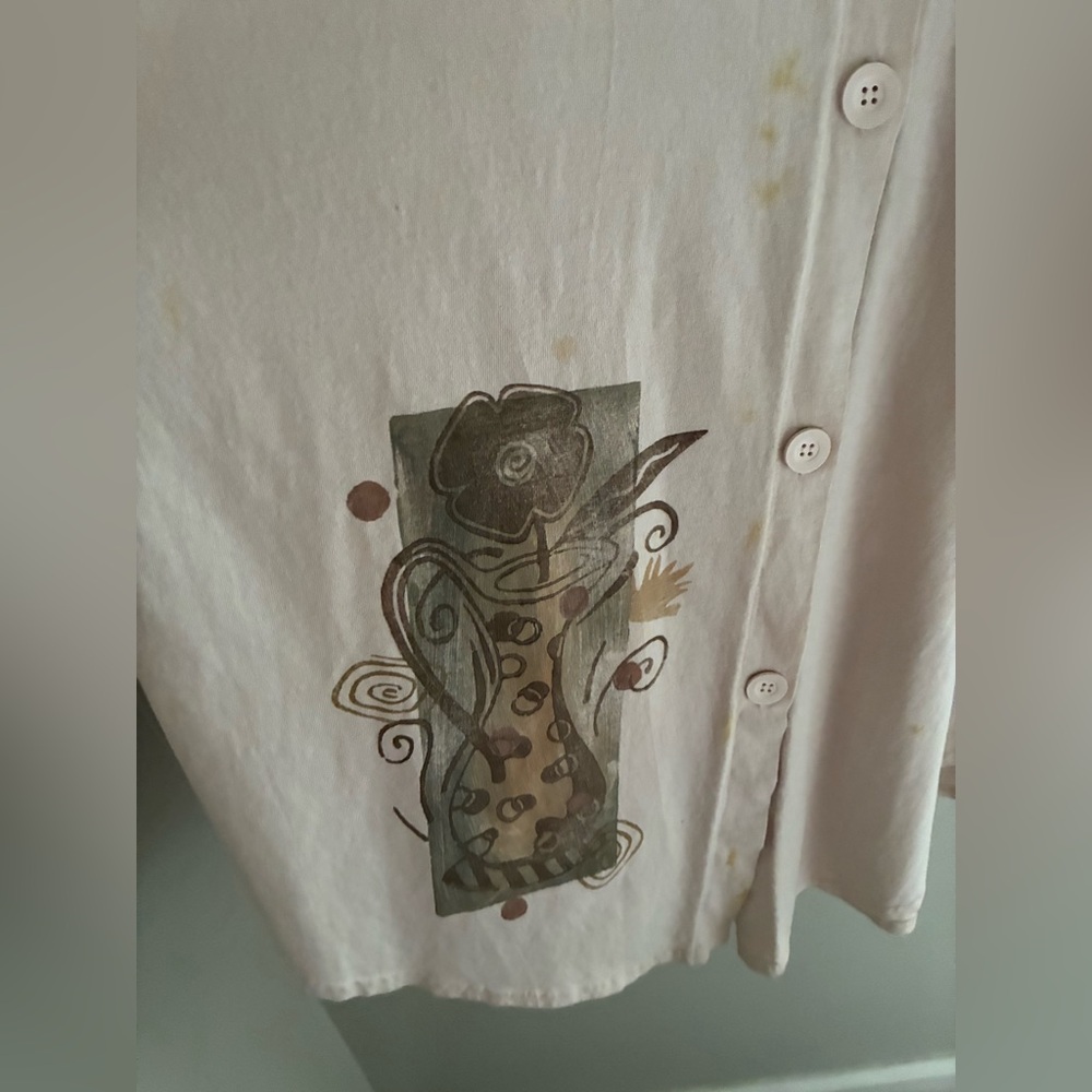 90s Blue Fish Grunge‎ Lagenlook Vest Dress Art to Wear (Flawed) - Picture 3 of 10